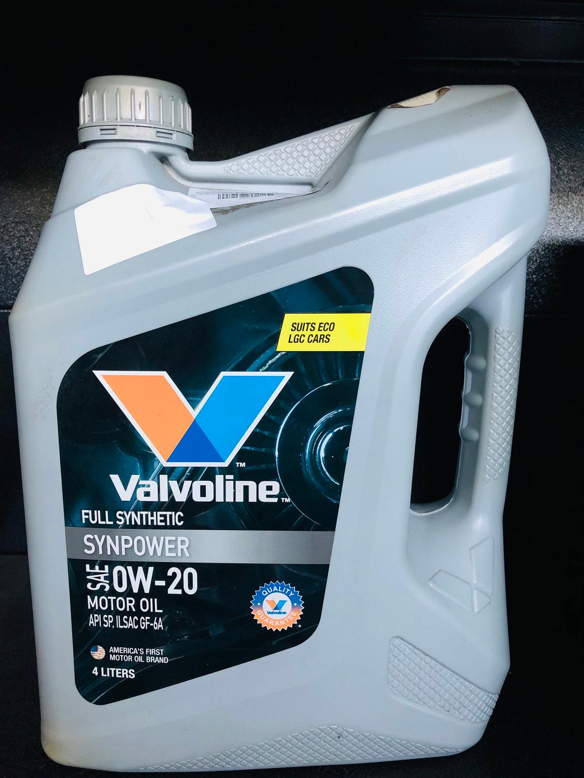 SYNPOWER 0W20 API SN PLUS 4L - VALVOLINE
